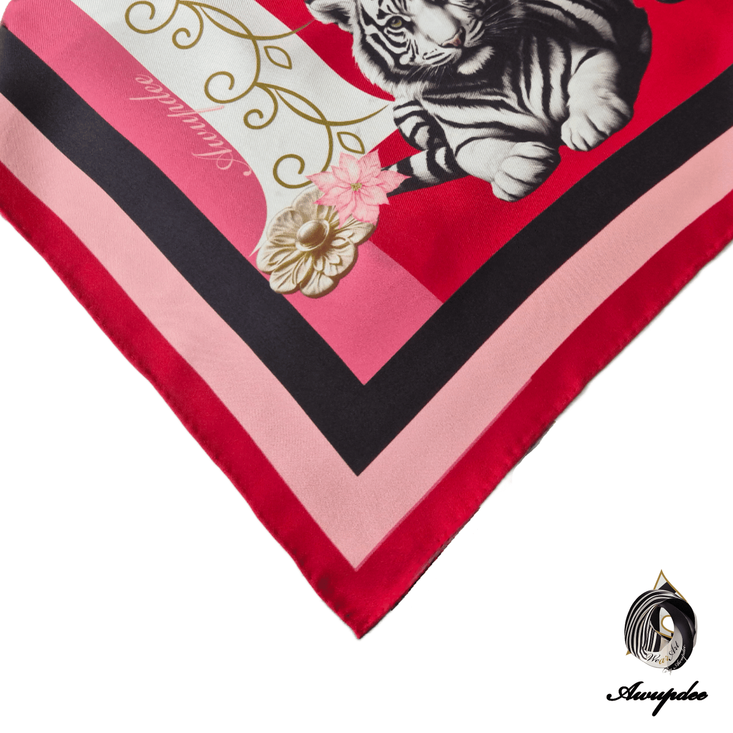 A7005 AWUPDEE WHOLESALE Pink Letter Art Silk Scarf