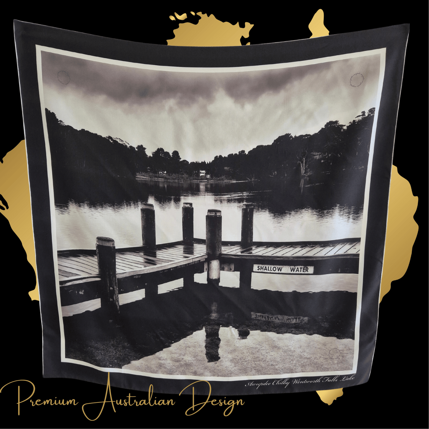 P2001 Awupdee Chilby Shallow Water ~ 90cm x 90cm Silk Scarf