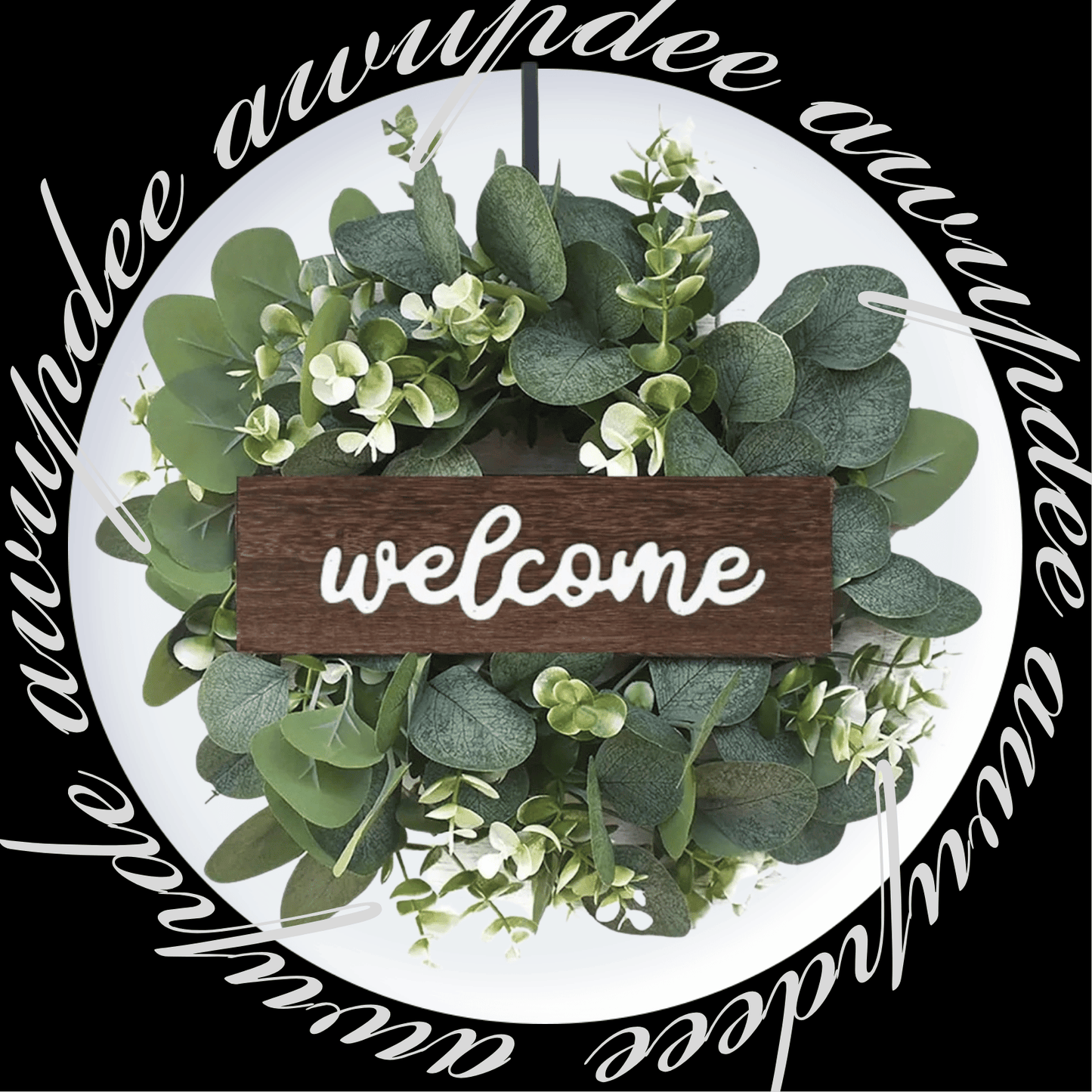 Awupdee Eucalyptus Welcome Door Wreath 30 x 30