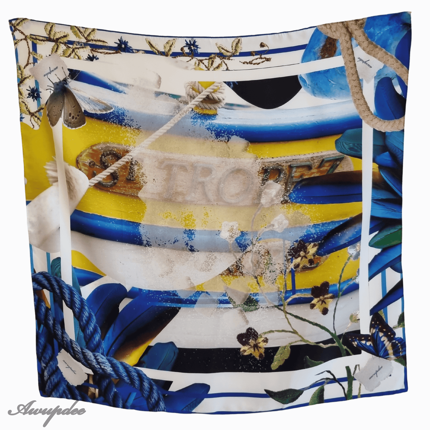 A5023 Awupdee Silk Twill Eclectic Scarf Collection- "St Tropez"