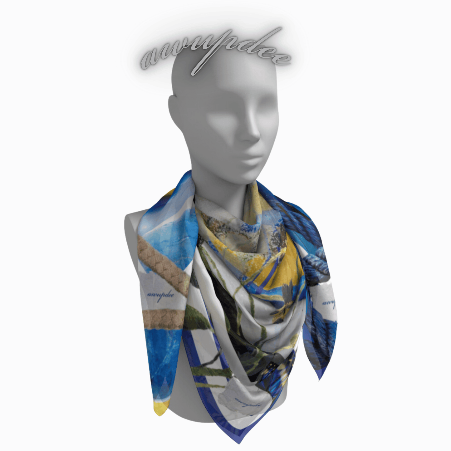 A5023 Awupdee Silk Twill Eclectic Scarf Collection- "St Tropez"