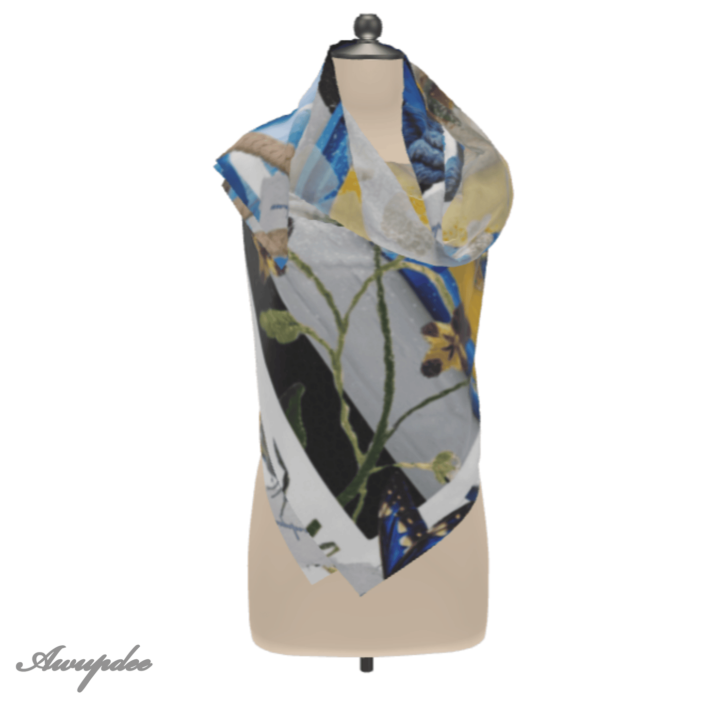 A5023 Awupdee Silk Twill Eclectic Scarf Collection- "St Tropez"