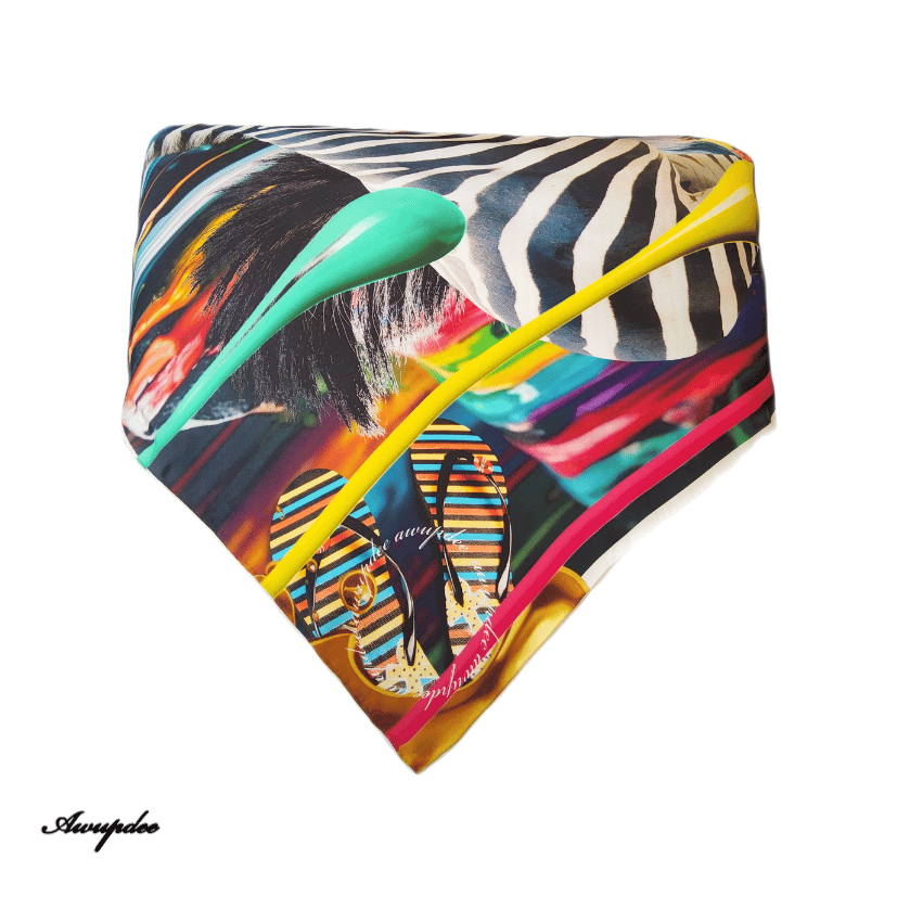 A3039 AWUPDEE WHOLESALE  "Neon Mirage"silk scarf