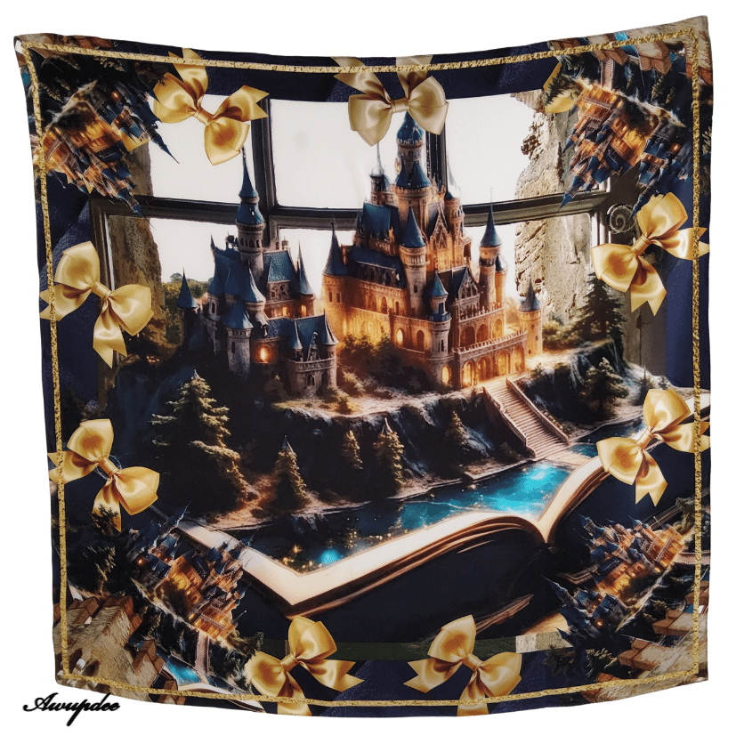 90 Pastiche Design "Livre" Silk Scarf