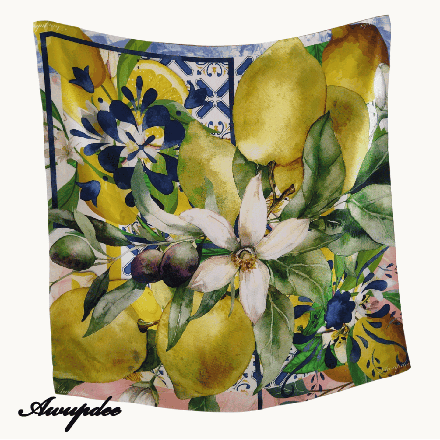 A11002  AWUPDEE WHOLESALE "Jaune" silk scarf