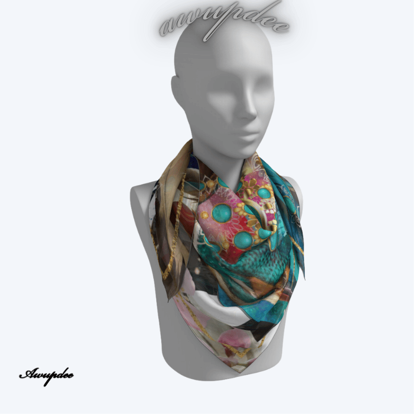 109 Pastiche Design "Étoffes Plumes" Silk Scarf