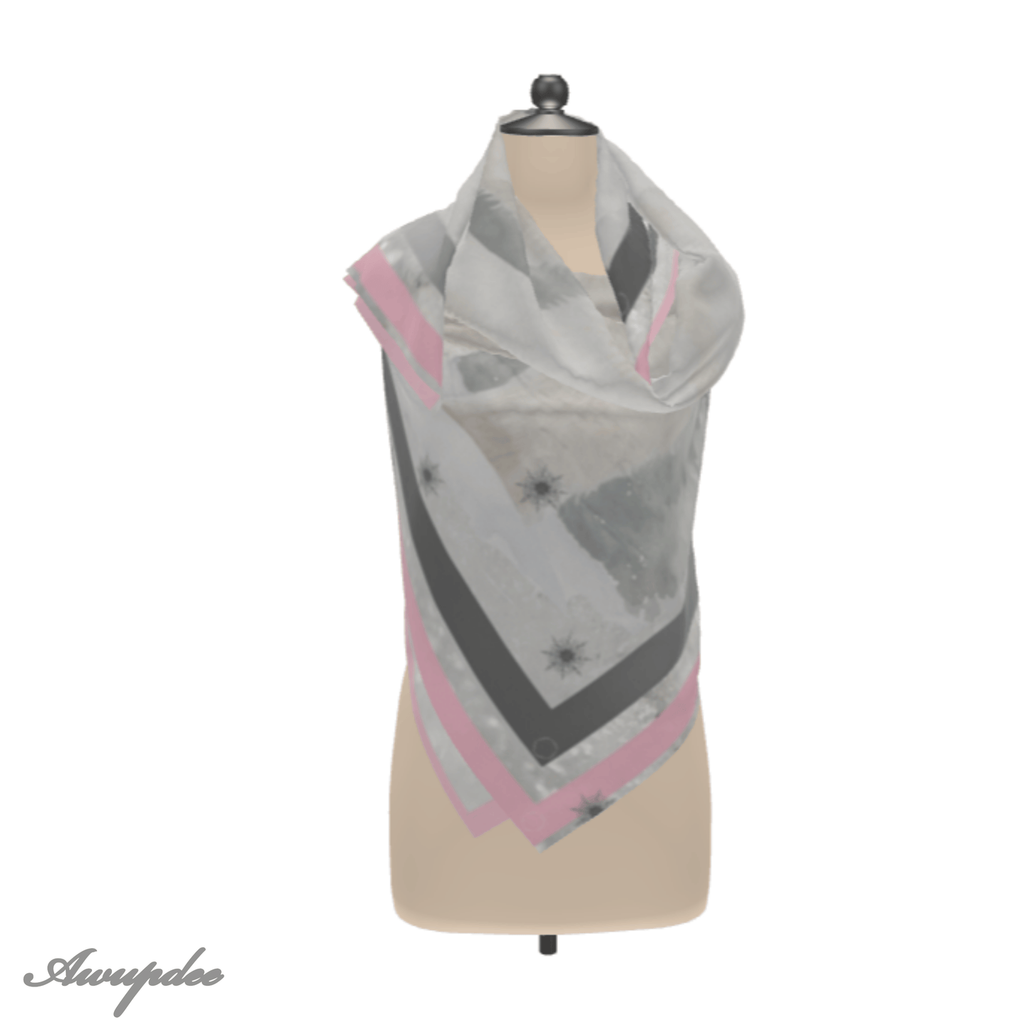 0243 Awupdee Silk Twill Eclectic Scarf Collection "Polar Element"