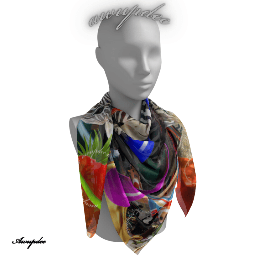 A3039 AWUPDEE WHOLESALE  "Neon Mirage"silk scarf