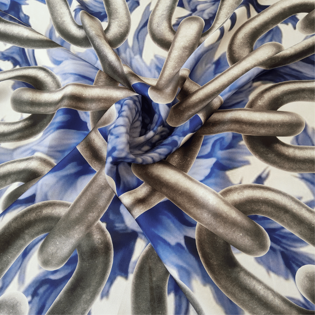 A5006 "Chaîne" Silk Scarf 90cm X 90cm