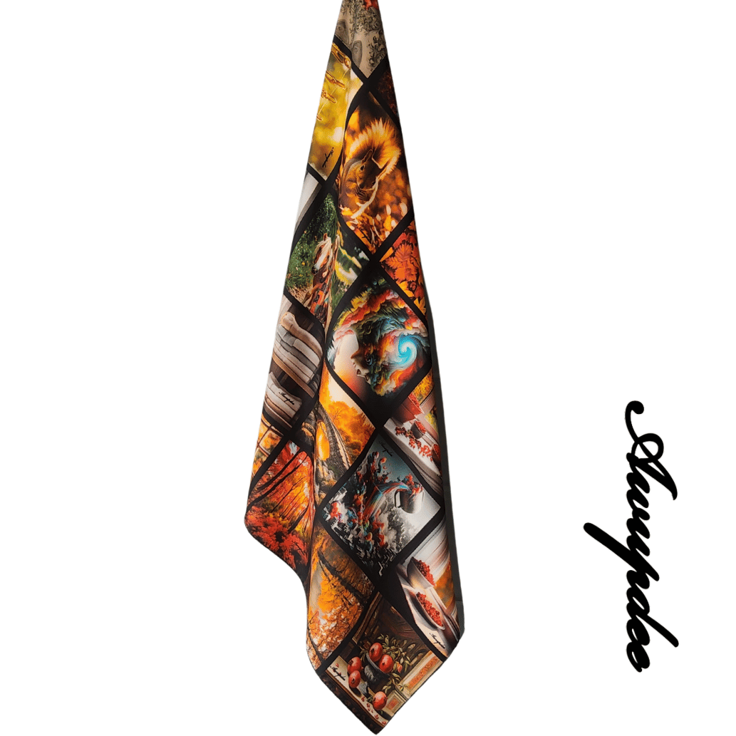 2102 " windows of autumn"  Silk scarf 90cm x 90cm