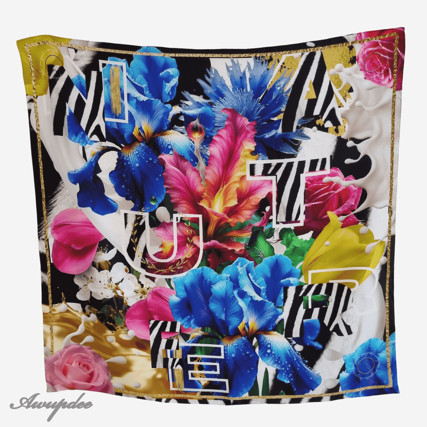 0250 Awupdee Silk Twill Eclectic Scarf Collection "Zebra Statement"