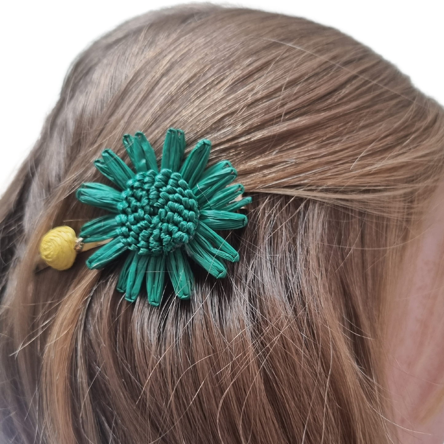 Platinum Hair Slides "green" ( set of two)