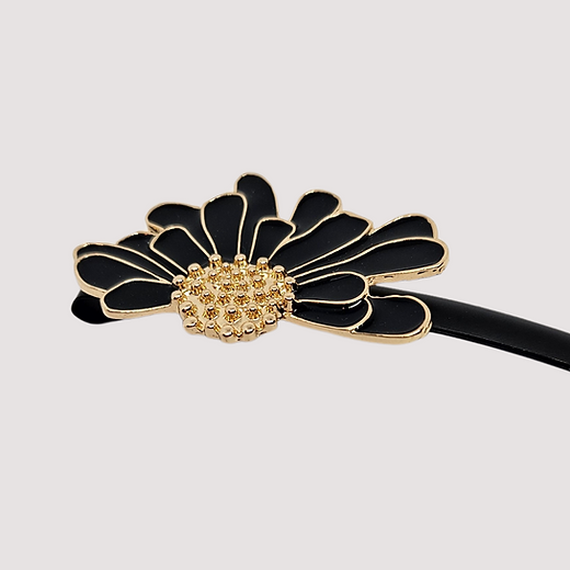 Platinum Hair Slides "black & gold"( set of two)