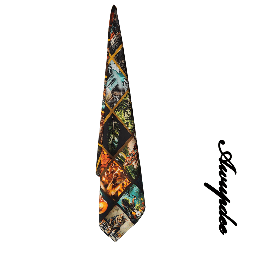 Premium Range 2101 "Autumn Collage"  Silk scarf 90cm x 90cm