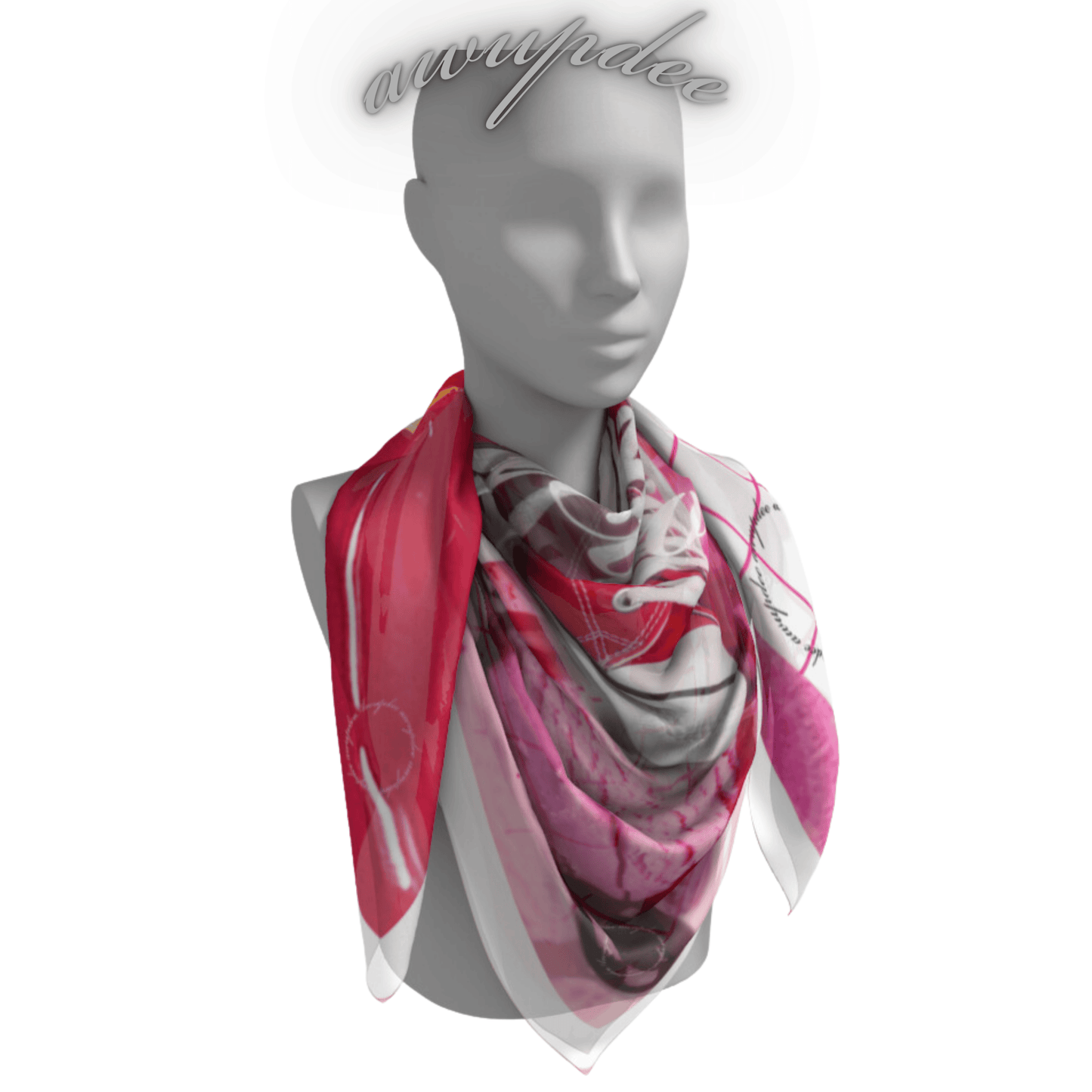 0253 Awupdee Silk Twill Eclectic Scarf Collection "Sneaker Connections"