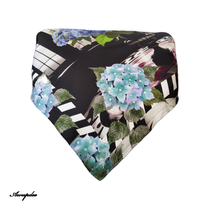 A5033 AWUPDEE WHOLESALE  "Hydrangea Bliss" silk scarf