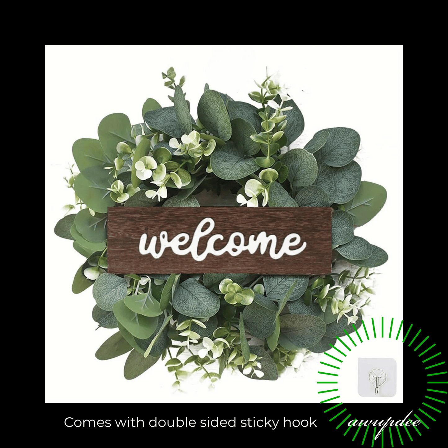 Awupdee Eucalyptus Welcome Door Wreath 30 x 30