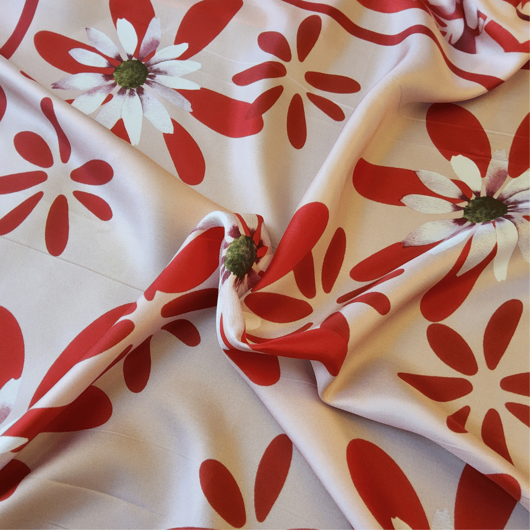 A7012 AWUPDEE WHOLESALE  "Darling Daisies" Silk Scarf