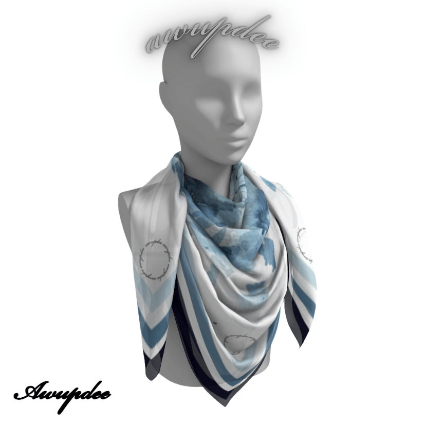 A5027 AWUPDEE WHOLESALE "Baby Blue" silk scarf