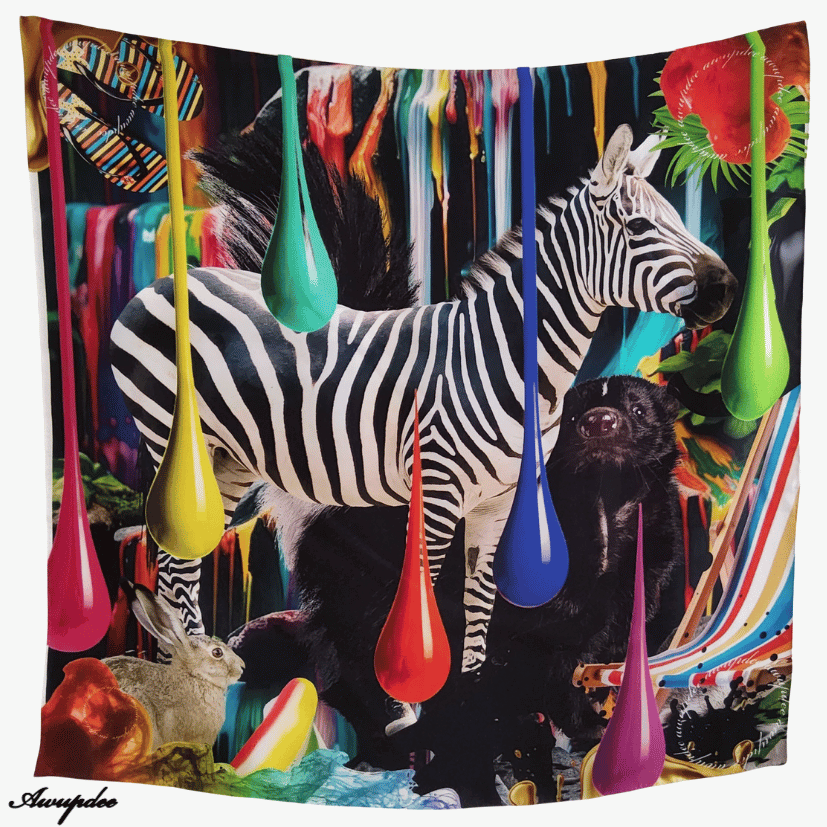 A3039 AWUPDEE WHOLESALE  "Neon Mirage"silk scarf