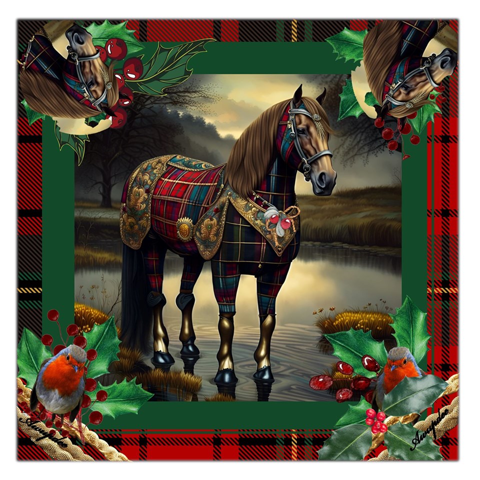 A4017 Awupdee Silk Twill Scarf  "Highland Majesty"