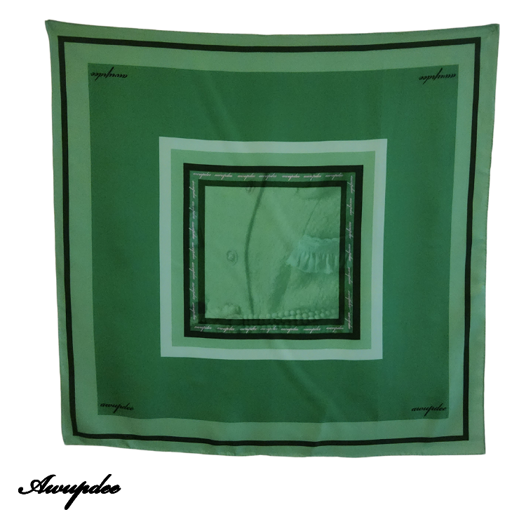 Eighty Eights Collection Silk Scarf - GREEN 88