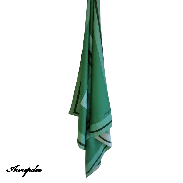 Eighty Eights Collection Silk Scarf - GREEN 88