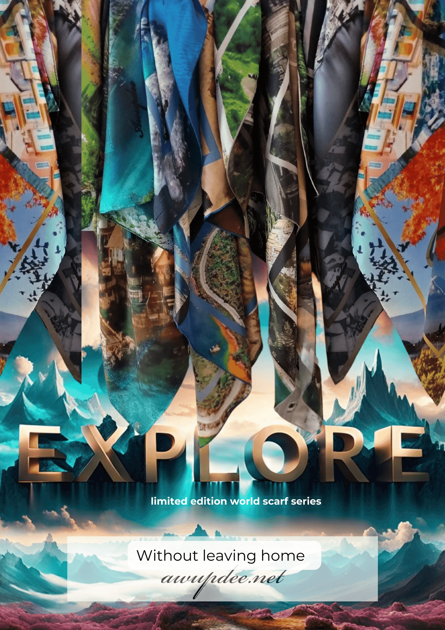 A3002 Awupdee Silk Twill Eclectic Scarf Collection "Première Escale"
