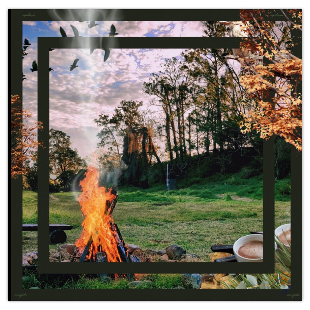 0241 Gift Card 14cm x 14cm Square - "Fireside Serenity"